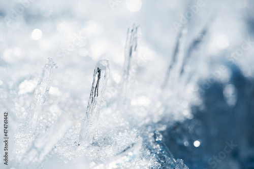 Ice crystal macro photography, background