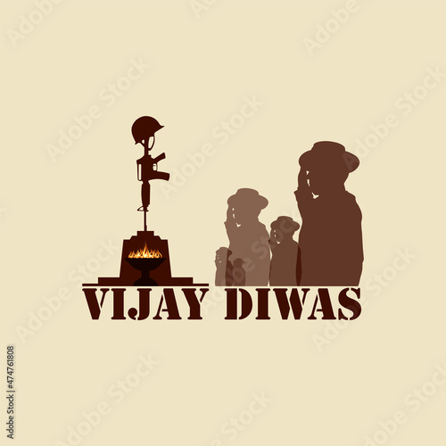 illustration of abstract concept for Vijay Diwas, banner or poster.16 December