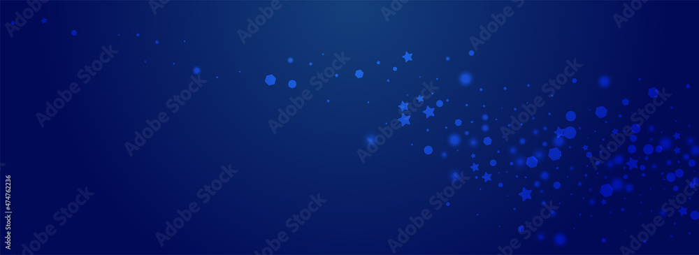 Obraz premium Shiny Flake Vector Pnoramic Blue Background.
