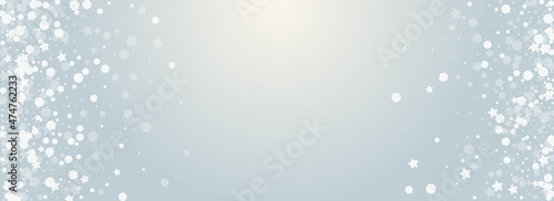 Silver Snowfall Vector Panoramic Transparent