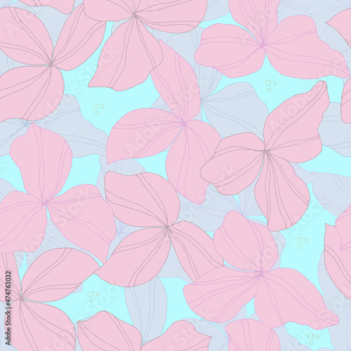 vector seamless pattern flowers . Botanical illustration for wallpaper, textile, fabric, clothing, paper, postcards © BormanT