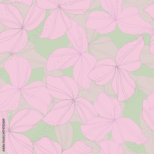vector seamless pattern with leaves. Botanical illustration for wallpaper, textile, fabric, clothing, paper, postcards © BormanT
