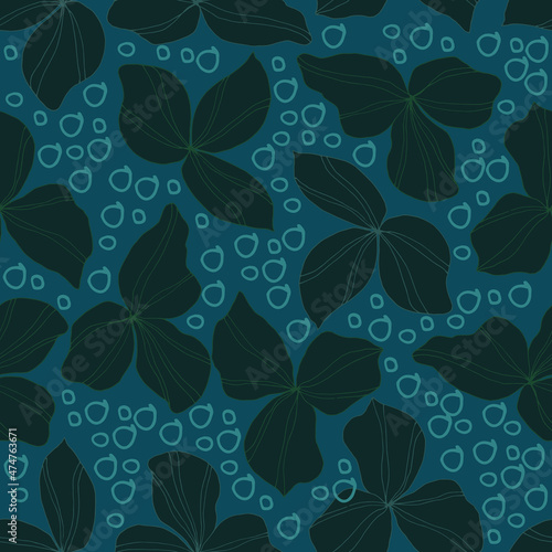 vector seamless pattern with leaves. Botanical illustration for wallpaper  textile  fabric  clothing  paper  postcards