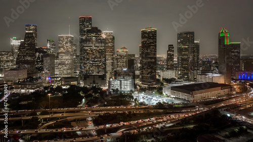 Houston Downtown Skyline from the air