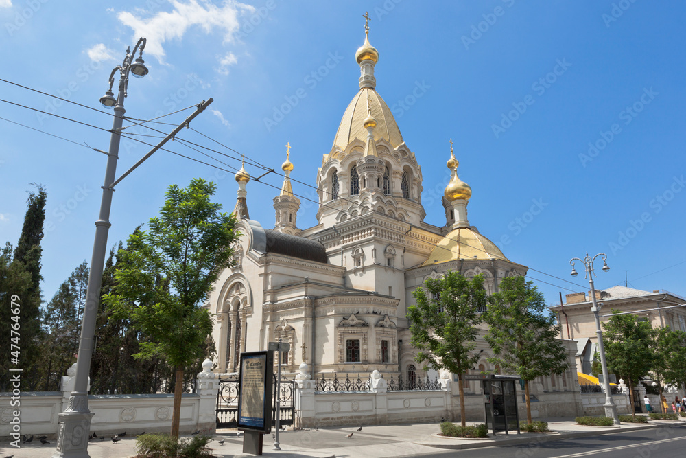 Obraz premium Church of the Intercession of the Blessed Virgin Mary on Bolshaya Morskaya street in the city of Sevastopol, Crimea