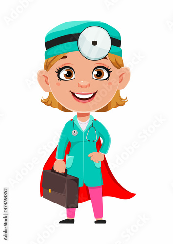 Doctor woman cartoon character