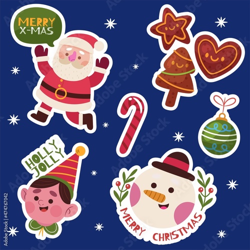 flat colorful christmas collection vector design illustration