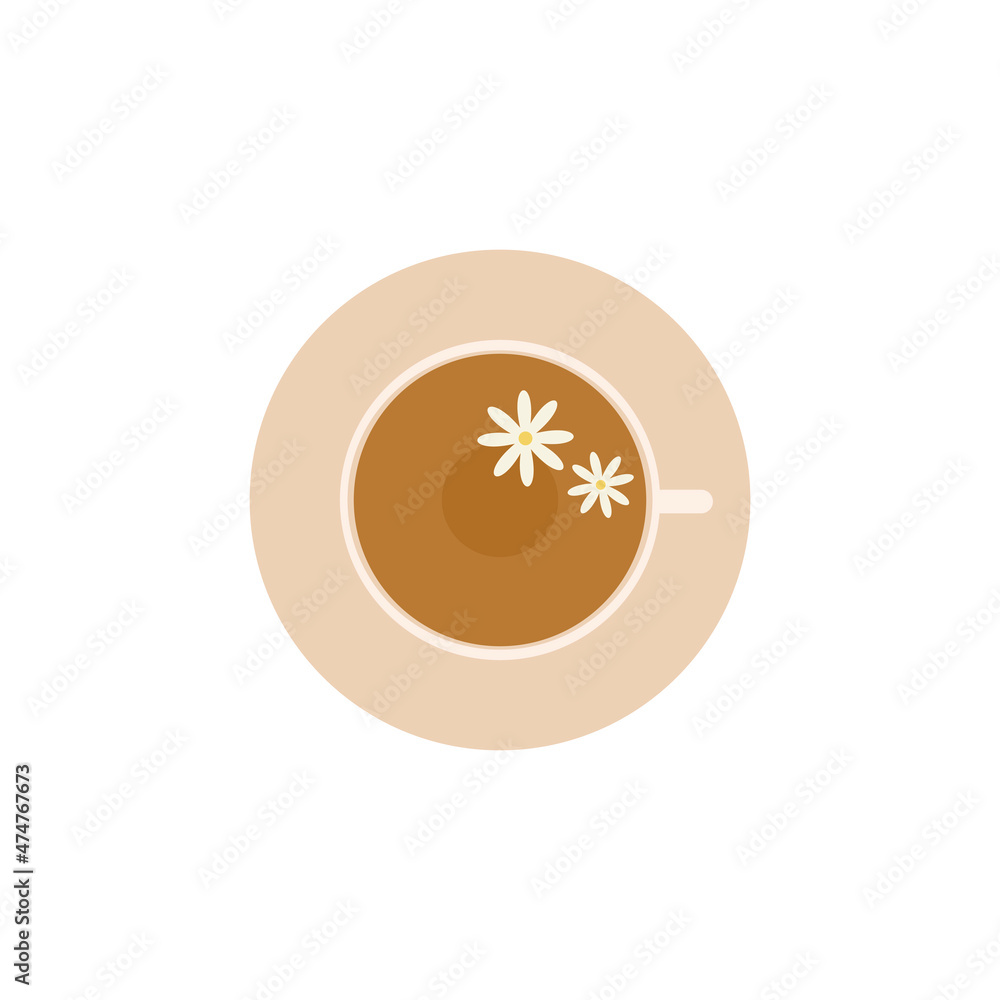 A cup of tea with flowers. Element for design, logo, banner. Vector. A cup of tea with flowers. Element for design, logo, banner. Vector.