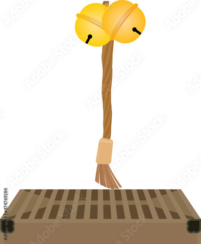 賽銭箱と神社のガラガラ