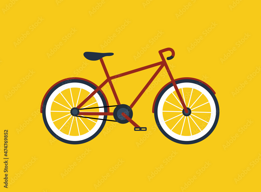 Bicycle. Cartoon bike. Cartoon bicycle for mountain race. Clipart of