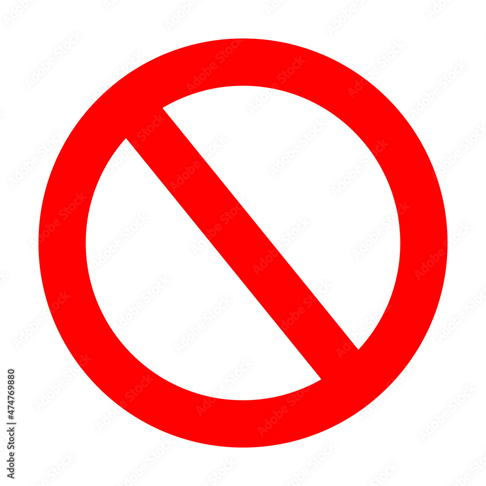 Forbidden sign. Ban icon. Red circle symbol of stop. Prohibited signal.  Vector sign Stock Vector