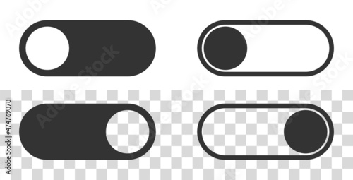 Switch icon. Toggle button. Ui slider for web and mobile app. Outline icon isolated on transparent background. Interface for navigation in computer. Vector