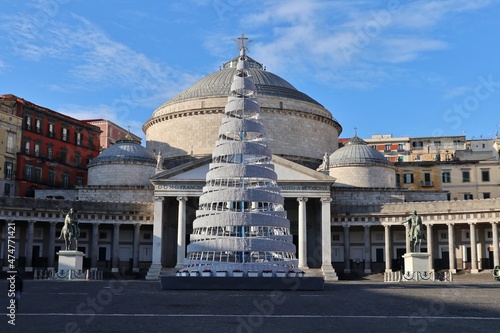 Tableau sur toile Napoli - Albero natalizio in Piazza del Plebiscito