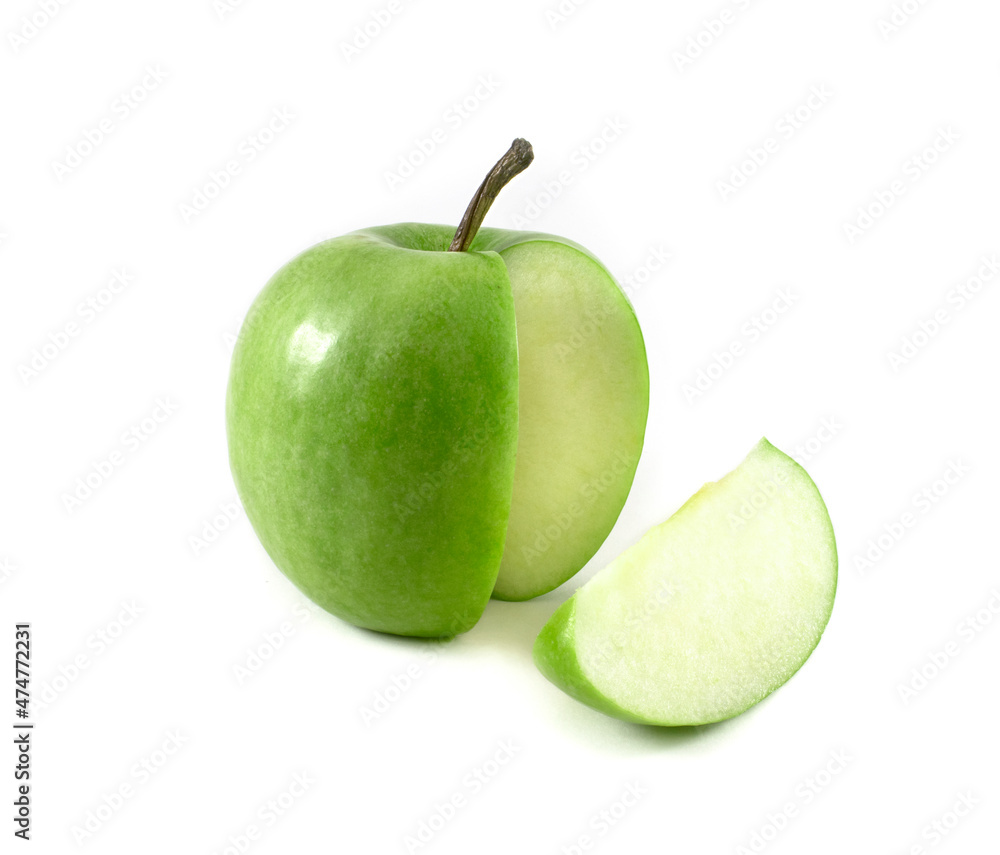 Photo of cut apple on white background Photo of cut apple on white background