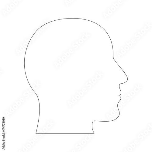 People head line icon. Human head linear symbol. Vector isolated on white.