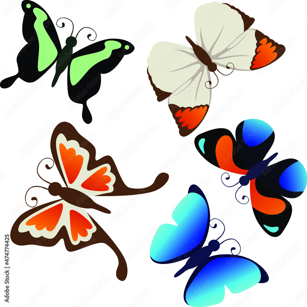 Vector illustration, pattern with butterflies, spring. for postcards, for fabric. nature, insects, background Vector illustration, pattern with butterflies, spring. for postcards, for fabric. nature, insects, background