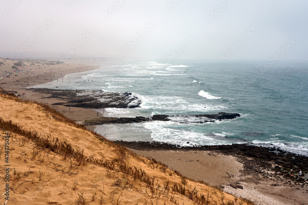 Stormy shore of the Atlantic Ocean in Morocco