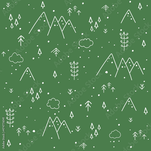 Winter forest. Christmas seamless pattern