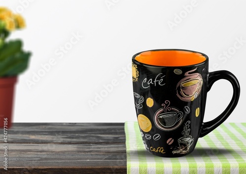 Two mug mockup for presentation sublimation designs on the desk