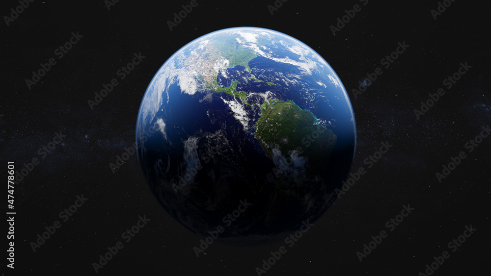 Fototapeta premium Planet Earth in space. High Resolution view. Elements of this image furnished by NASA