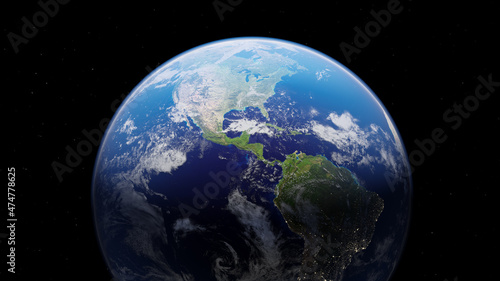Fototapeta Naklejka Na Ścianę i Meble -  Planet Earth in space. High Resolution view. Elements of this image furnished by NASA