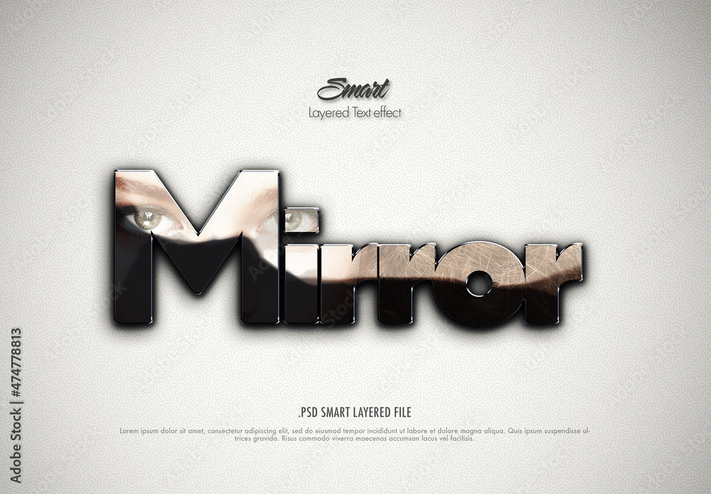 Mirror Reflection Text Effect Stock Template Adobe Stock