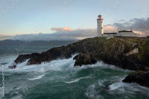 Fanad Rough Seas. Fanad Lighthouse situated in Co Donegal, Ireland. One of the country's most famous lighthouse dating back over 200 years undisturbed by the battering from the Atlantic Ocean.