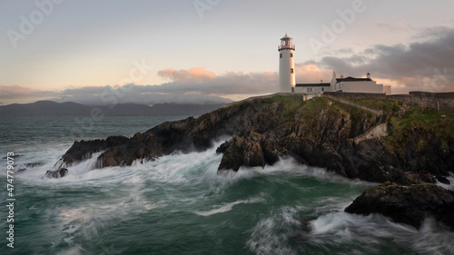 Fanad Rough Seas. Fanad Lighthouse situated in Co Donegal, Ireland. One of the country's most famous lighthouse dating back over 200 years undisturbed by the battering from the Atlantic Ocean.