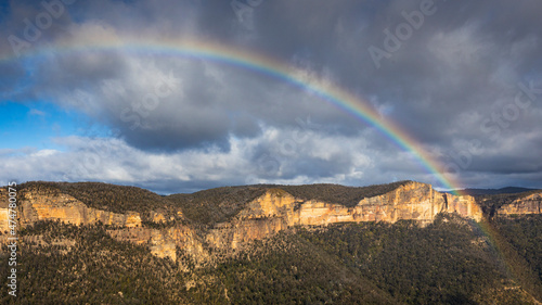 Rainbow over the blue mountains in nsw