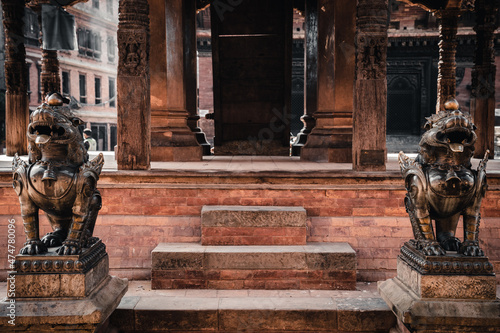 Ancient temple architecture of Nepal and culture in world heritage UNESCO site Bhaktapur Durbar Square, Katmandu