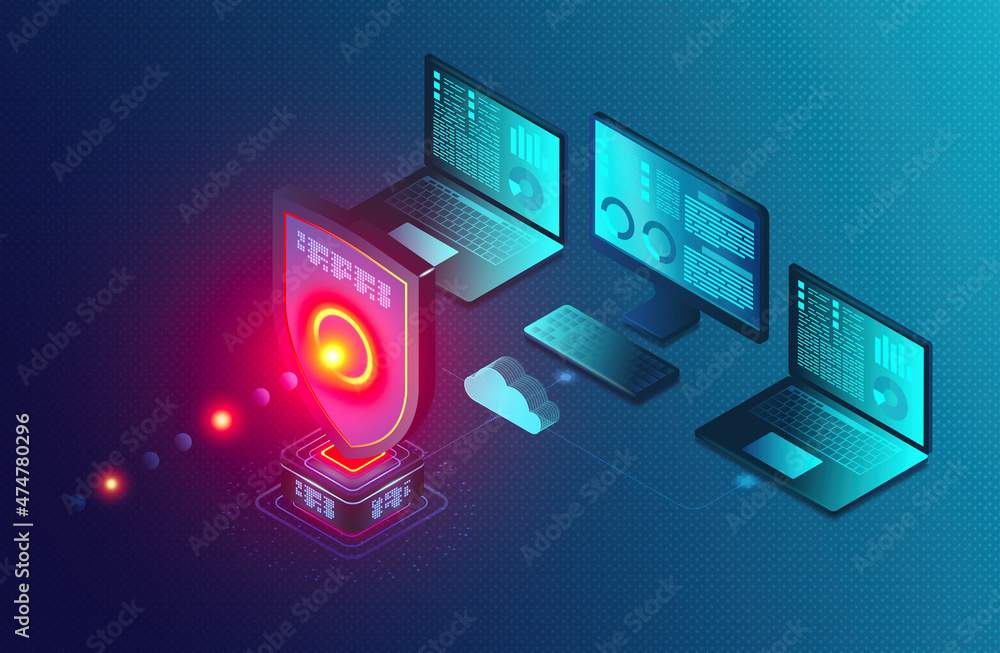 Endpoint Security Platform Endpoint Protection Concept 3D Illustration Stock Illustration