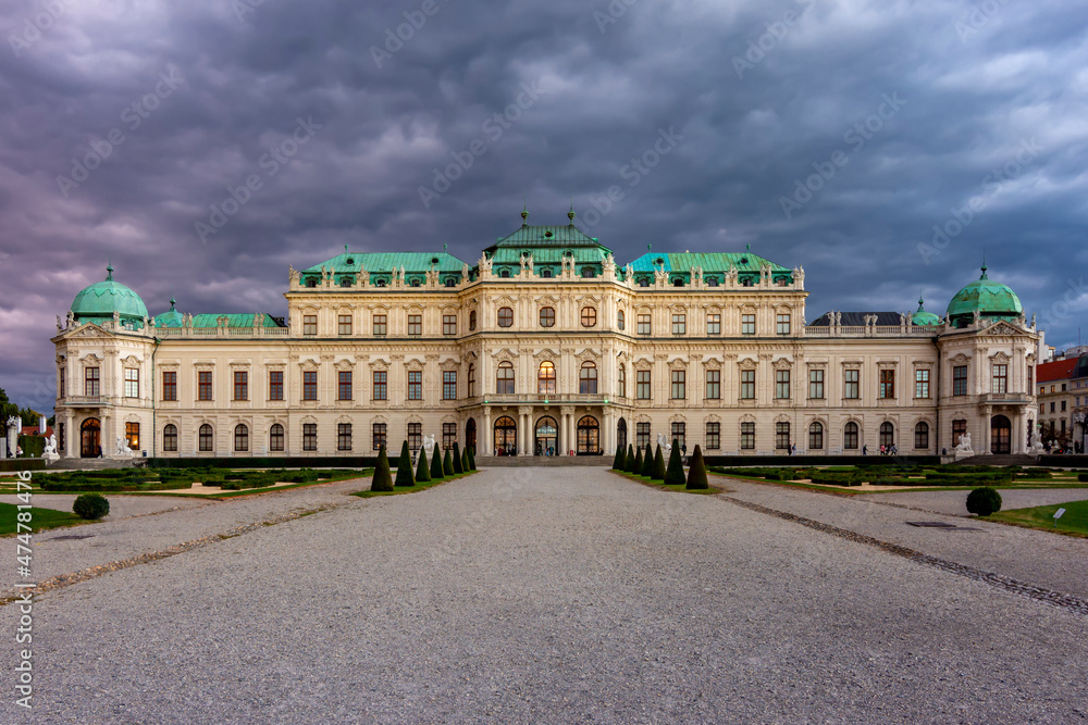 Upper Belvedere palace and gardens in Vienna, Austria