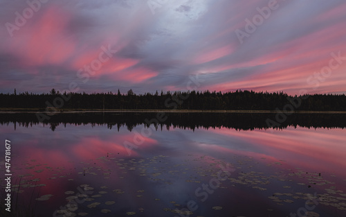 sunset over the lake