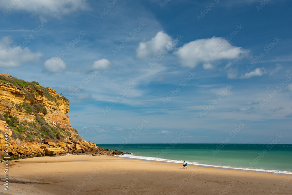 Luz Beach in Algarve, Portugal in low season. Luz Beach in Algarve, Portugal in low season.