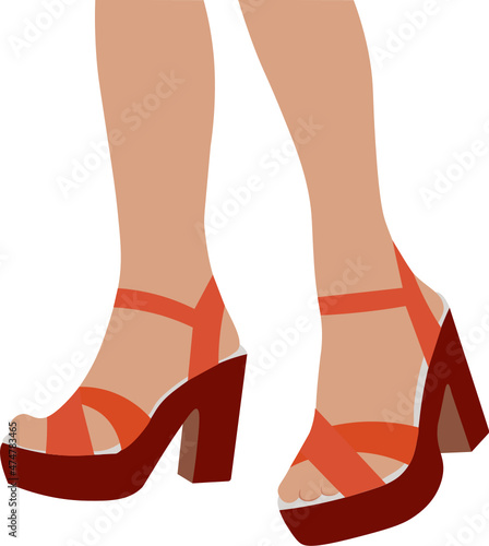 zapatos de mujer, moda femenina. tacón. Vector sin fondo, fondo transparente