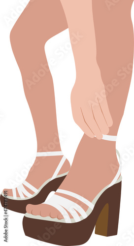 tacón. zapatos de mujer, moda femenina. Vector sin fondo, fondo transparente