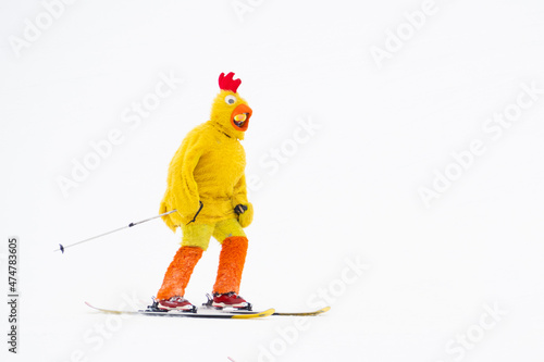 skier wearing a chicken costume Beaver Creek - Colorado - USA