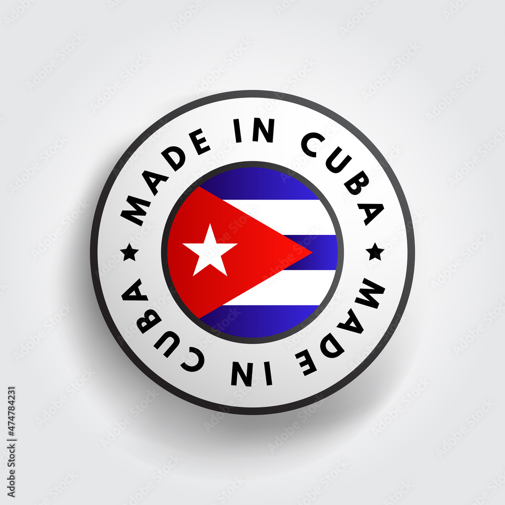 Made in Cuba text emblem badge, concept background Made in Cuba text emblem badge, concept background