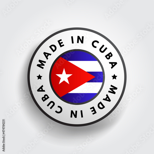 Made in Cuba text emblem badge, concept background