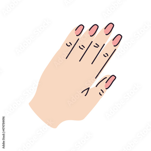 hand with painted nails