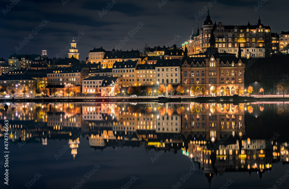 night view of the Stockholm old town