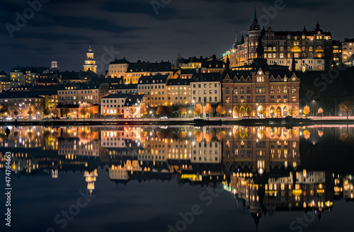 night view of the Stockholm old town