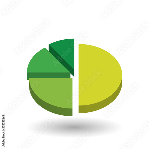 Green pie chart design element