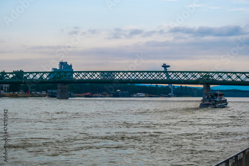 Canvas Print View of the Danube River in the city of Bratislava