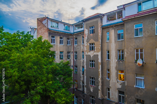 Photography Old apartment building in the city of Bratislava