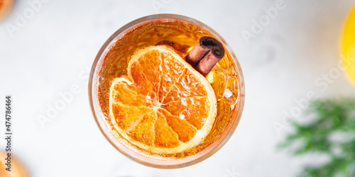 фотографія christmas cocktail mulled wine, grog wine with spices new year drink ginger cinnamon vaniil gingerbread sweet dessert copy space food background rustic