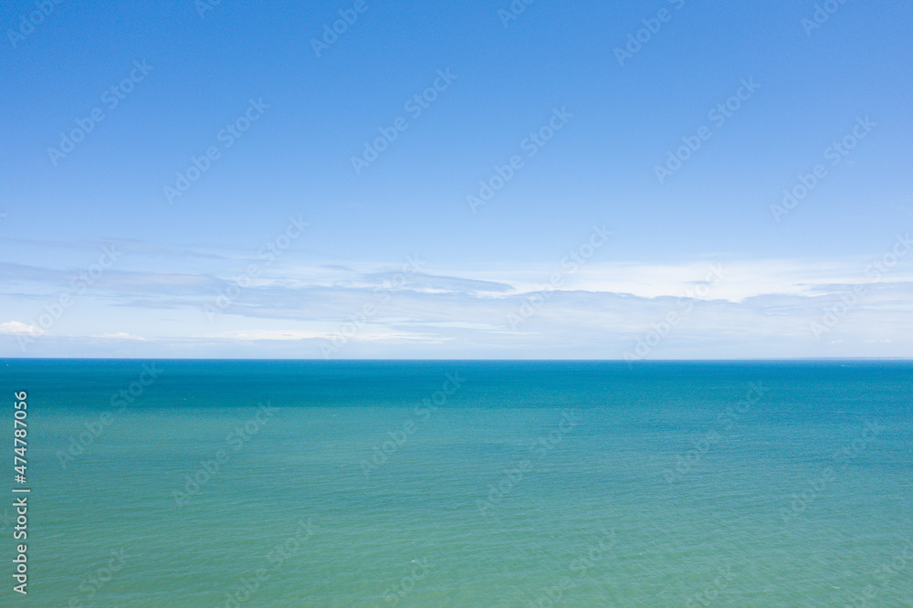 The Channel Sea in Europe, France, Normandy, towards Ouistreham, in summer, on a sunny day.
