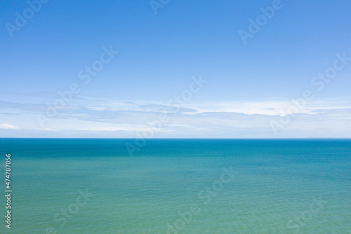 The Channel Sea in Europe, France, Normandy, towards Ouistreham, in summer, on a sunny day.