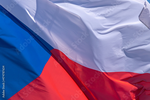 Czech national flag. Czech Republic. CZ