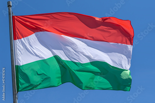 Hungarian national flag. Hungary. HU